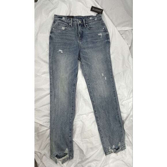 Blank Nyc The Madison Crop High Rise Distressed Destroyed Jeans Size 24 Cotton - Picture 1 of 10
